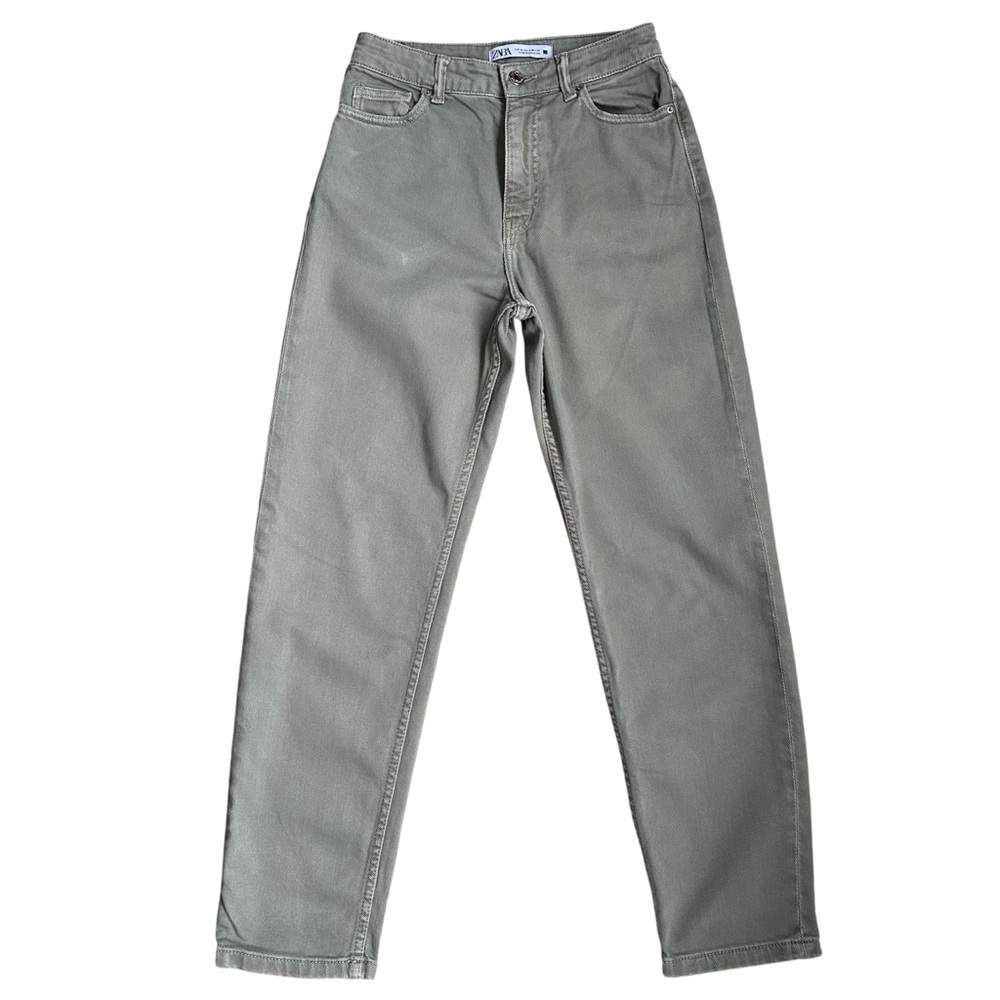 Zara Olive High-Waisted Jeans Size 2